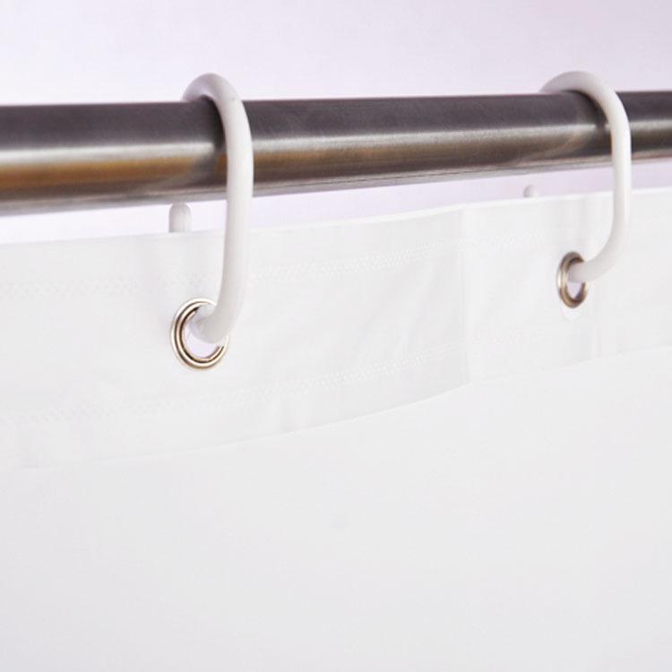 Solid Color Waterproof PEVA Shower Curtain with Hooks - Mold Resistant, Available In Full Color Range