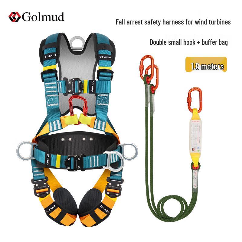 Brangdy 5-Point Full Body Safety Harness with Double Lanyard and Shock Absorber
