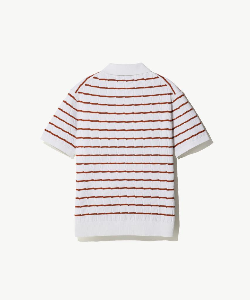 STCO Diems Ice Touch Cable Short Sleeve Knit_Orange (Classic Fit)_Dktxb64Cto