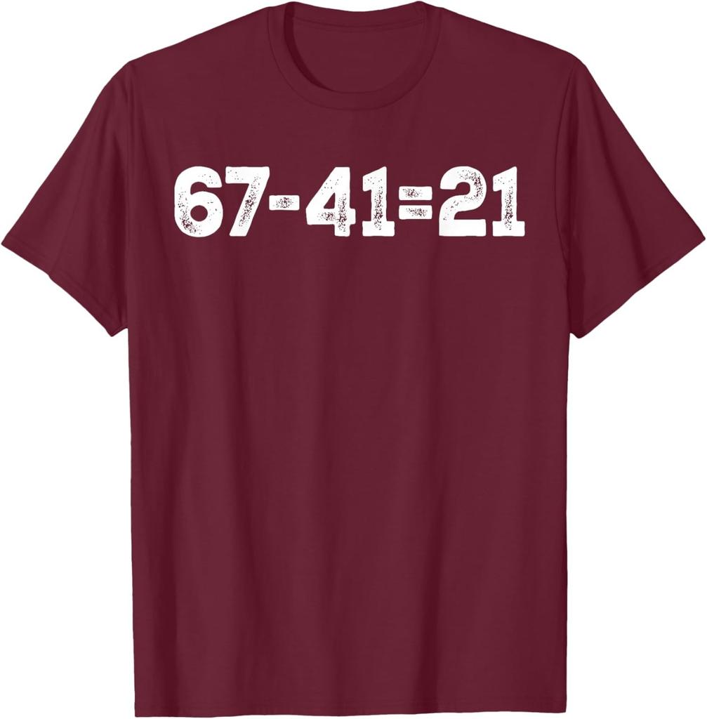Vintage 67-21=41 Funny Gen Z Math Meme Trendy School Unisex T-Shirt