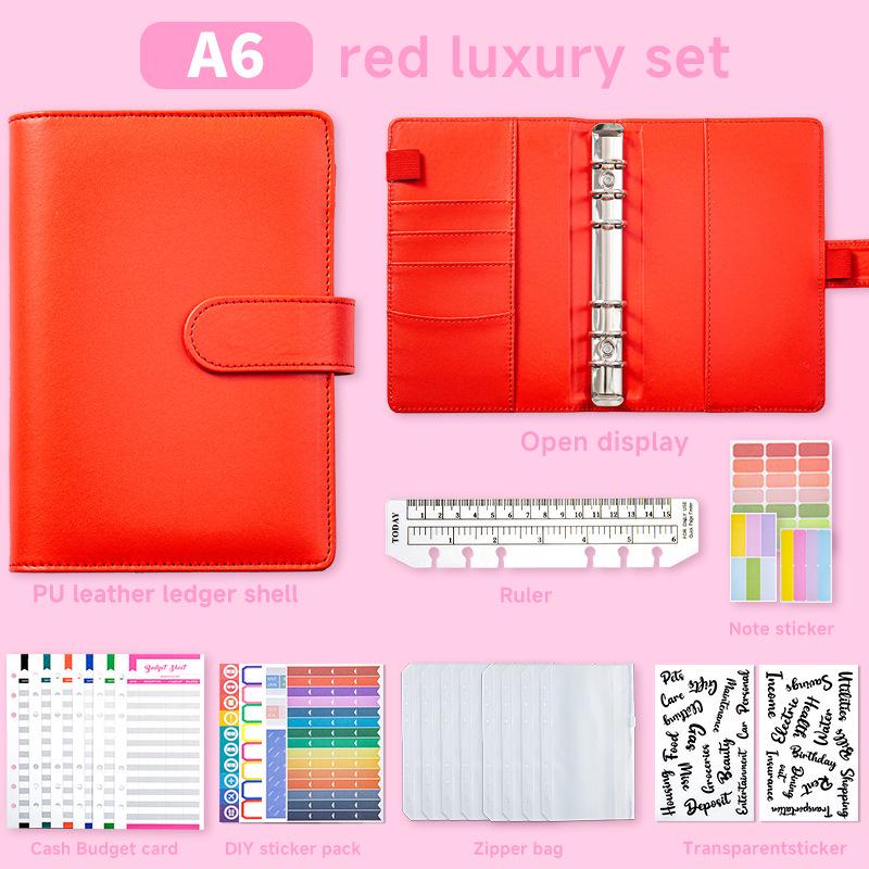 A6 Zipper Pouch Notebook: PU Leather Macaron Loose-Leaf Journal