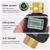 Digital Water Flow Meter IP5X Water Consumption and Flow Rate 3/4'' Faucet Hose Sprinkler for Outdoor Garden Watering Irrigation
