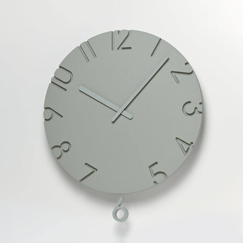 Lemnos Vyřezávané kyvadlové barevné nástěnné hodiny, Analogové, Kyvadlové, Šedé, VYŘEZÁVANÉ KYVADLO BAREVNÉ NTL24-17 GY