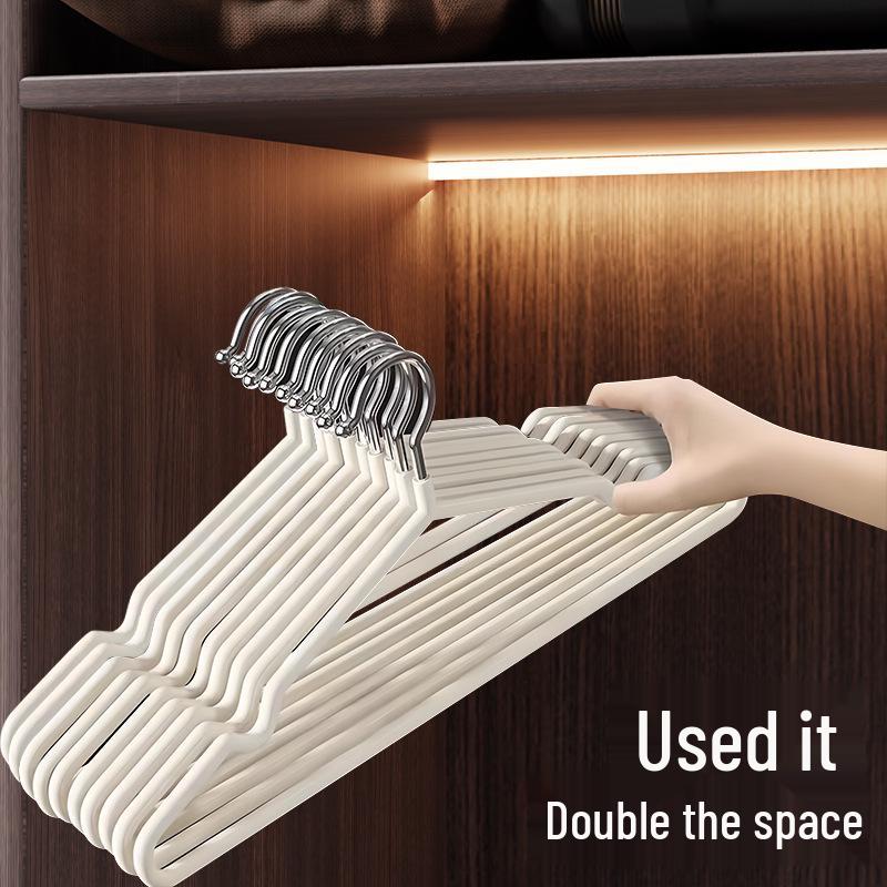 Adult Non-Slip White Hangers - Set of 10, Thickened & Non-Marking