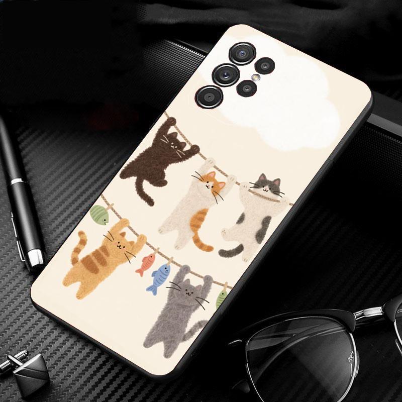 Cat Art Aesthetic Phone Case For Samsung Galaxy S26 S25 S24 S23 S22 Ultra S23 S22 S25 Plus S24FE S23FE S26Edge