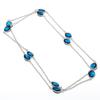 Natural London Blue Topaz Gemstone 925 Sterling Silver Jewelry Necklace 18" ASN-6012