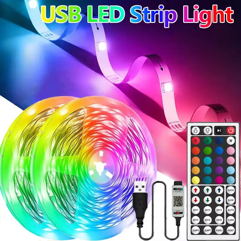 

5V LED Strip Light RGB With USB 44Key Infrared Remote Control For Color Change Brightness SMD Suitable For Holiday Decoration 1m
