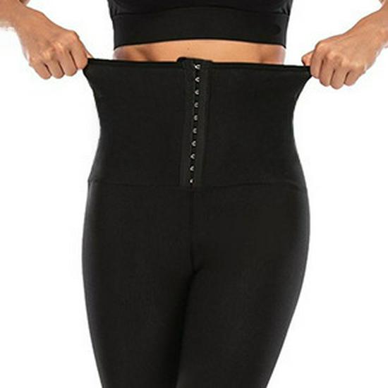 European & American Women's High-Waist Abdomen Control Yoga Pants: Adjustable Button, Hip-Lifting, Body-Shaping Fitness Leggings