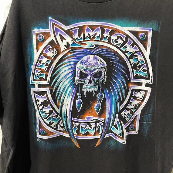 Vintage 1991 the Almighty T-shirt Heavy Metal Band Tour NZ183 FREE SHIPPING M