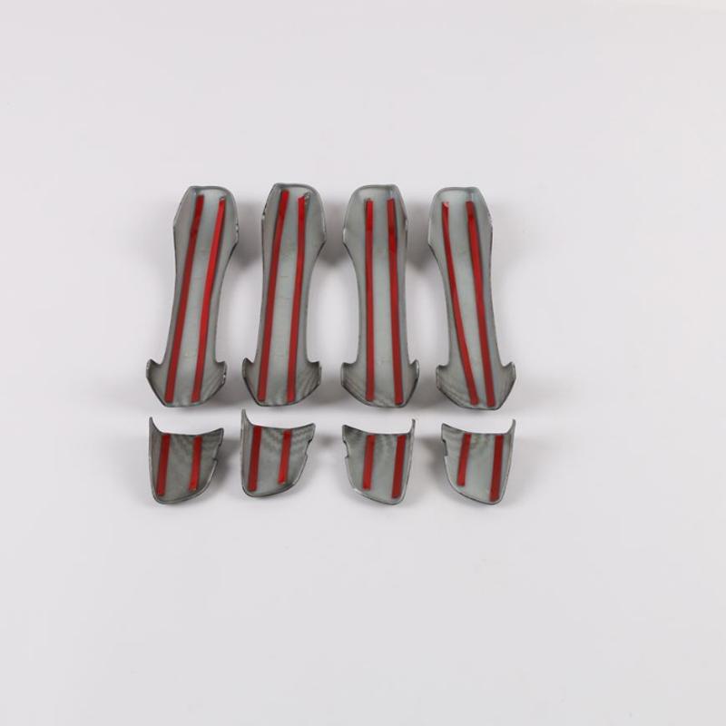 FOR Second Generation Volkswagen Tiguan R-Line 2017- Accessory Glossy Carbon Fibre Pattern Door Handle Covers Trim 2018