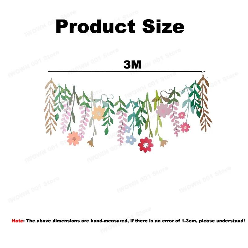 Lange Blätter Blumengirlande Kinderzimmer Hängeanhänger Frühlingsfenster Alles Gute zum Geburtstag Partydekorationen Blumenfotografie