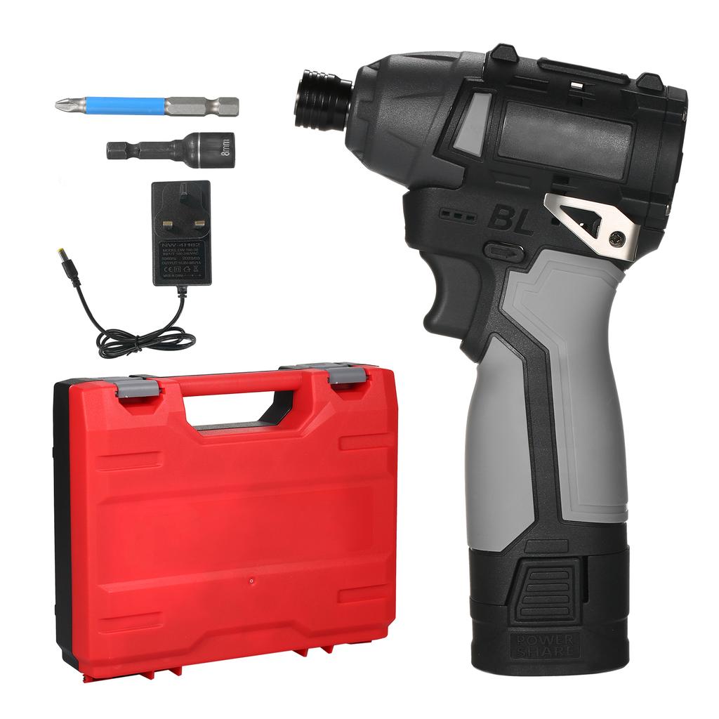16.8V Brushless Electric Screwdriver Set Rechargeable Cordless Electric Power Screwdriver Set With3450RPM Speed and 140Nm