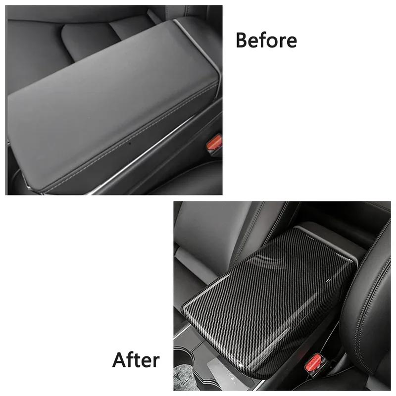 For Tesla Model 3 Central Console Storage Box Armrest Box Cover Trim ABS Car Interior Accessories