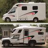 Car Two Body Side Stripes Stickers Vinly Decals Black+Red For Camper RV Trailer