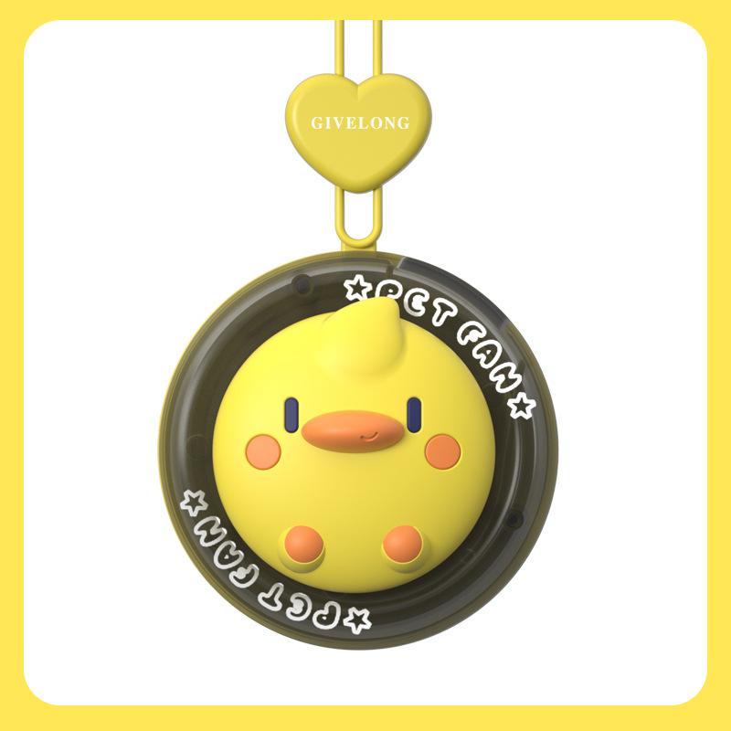 Mini fan Cartoon halterneck fan summer fun student usb charging handheld lazy portable bladeless small fan
