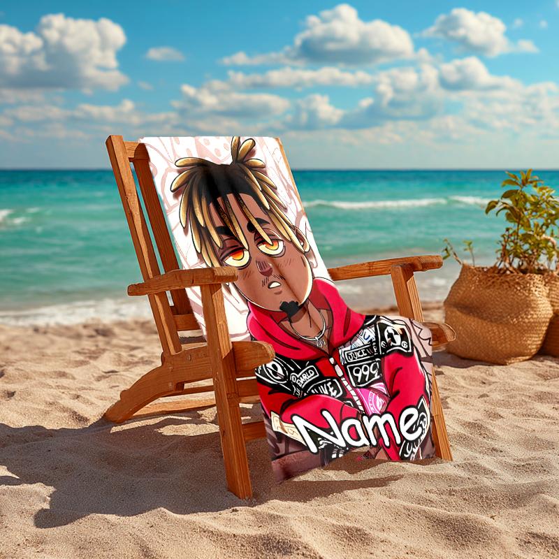 Personalized customized proof beach towel with Juice WRLD pattern - soft, absorbent,quick-drying,perfect swimming,camping&bathing