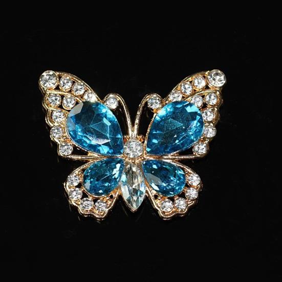 Rhinestone Butterfly Shoe Charm Flat Back Alloy Butterfly Charm Sparkling Butterfly Accent Accessories for Bracelets Bags DIY Crafts