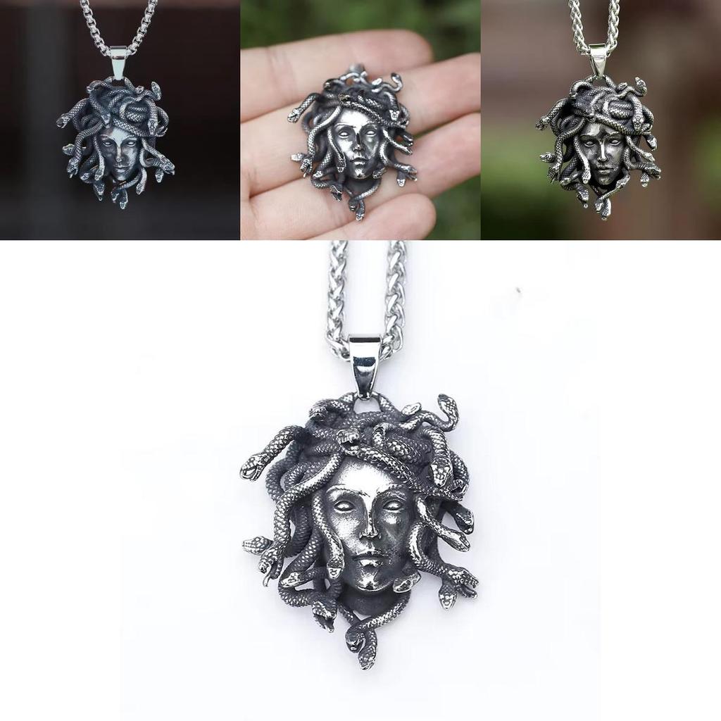 Collana Ciondolo Animale Serpente Medusa Retrò Con Charms in Lega di Zinco Per Stile Gotico