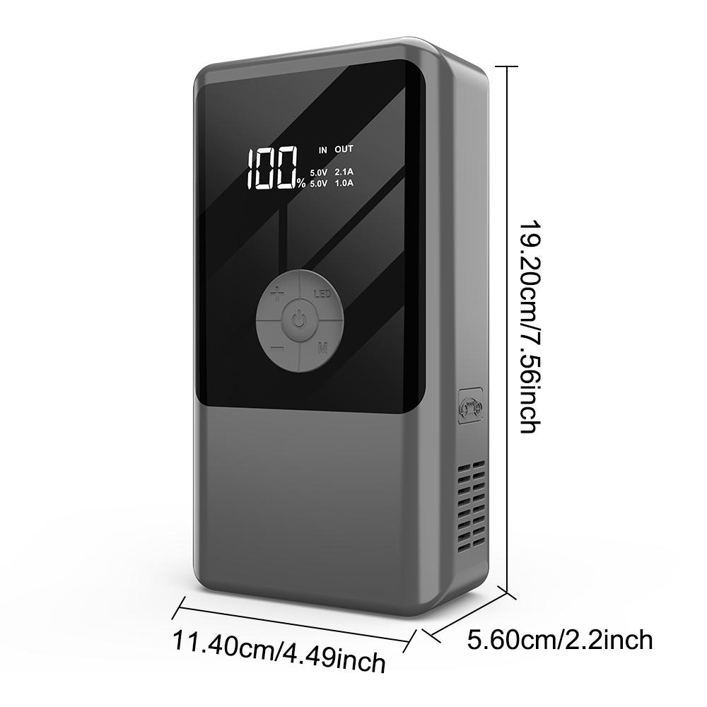 Power Bank with LED Light Jump Starter Tire Accessories 2000A Peaks with Air Compressor Automobile Battery Booster Power Pack