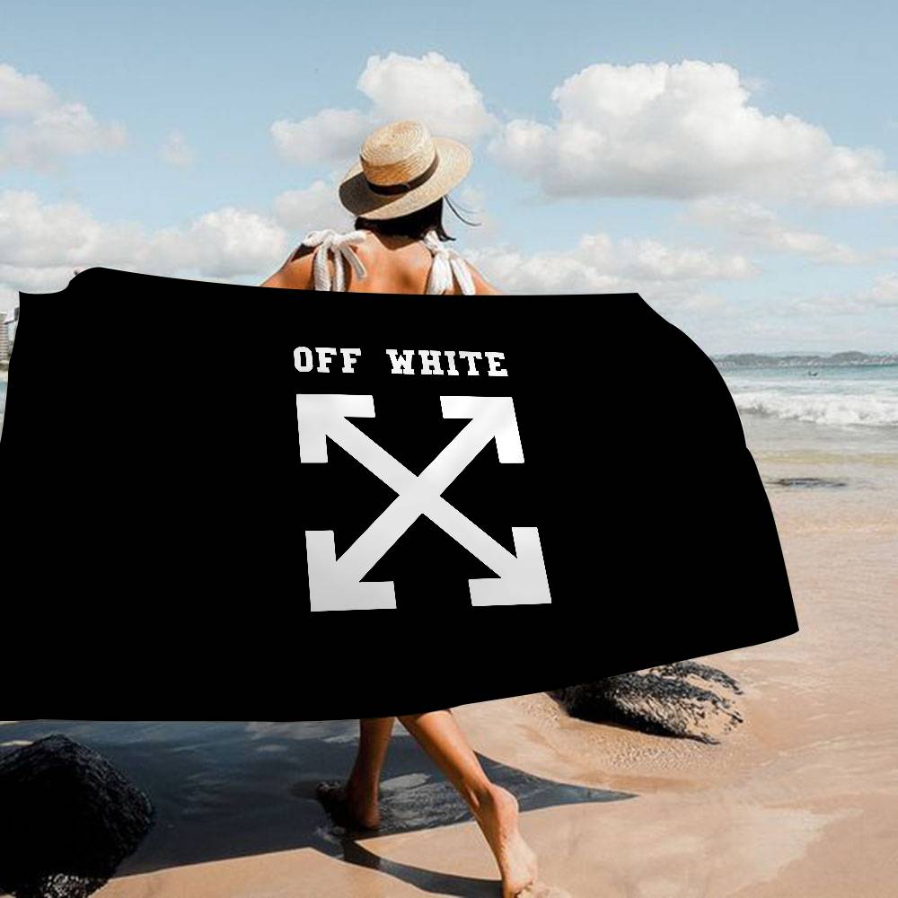 Fashion LOGO O-Off W-White Beach Towel Colorful Bath Towels Girl Microfiber Quick Dry Sand Free Beach Yoga Spa Gym Pool