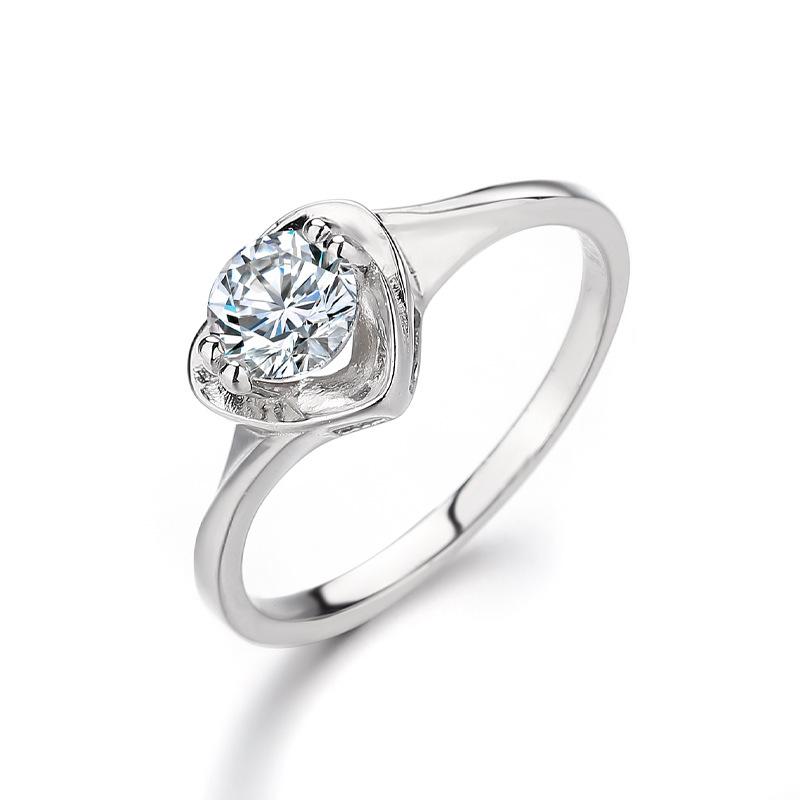 

Кольцо Beloved из стерлингового серебра 925 пробы, женское, элитное, в форме сердца, с 50-конечным бриллиантом, легкое, роскошное, в стиле Love Ins, один бриллиант на указательный палец No. 9