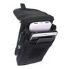 Portable 3-Compartment Layered Storage Bag Outdoor Phone Waist Pack 6.3-Inch Casual Nylon Durable Belt Bag