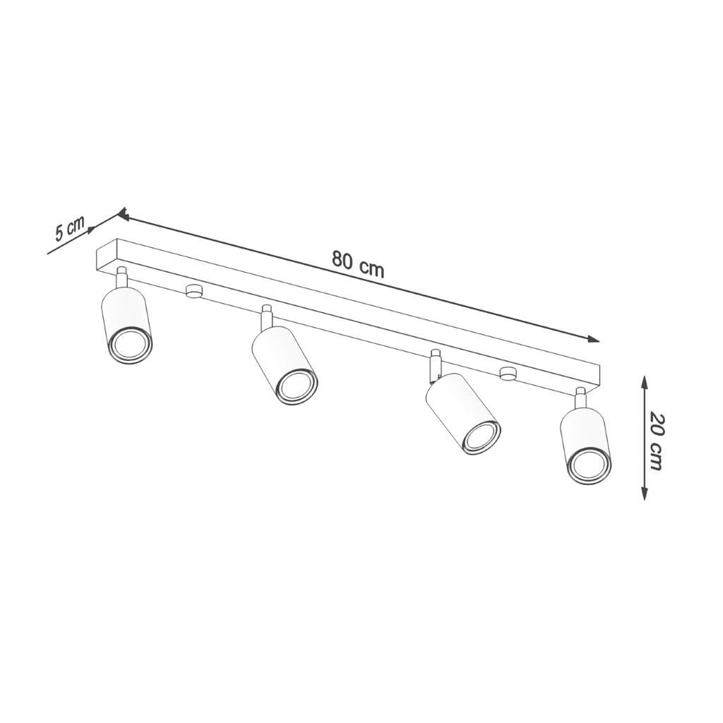 Plafon Tearix 4 Gu10 Dąb Wood Lumilo 10.129.42