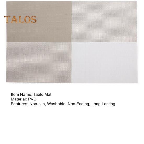 Placemat Wear Resistant Waterproof Non-slip Heat Insulation Rectangular Table Mat Glassware Cup Coaster