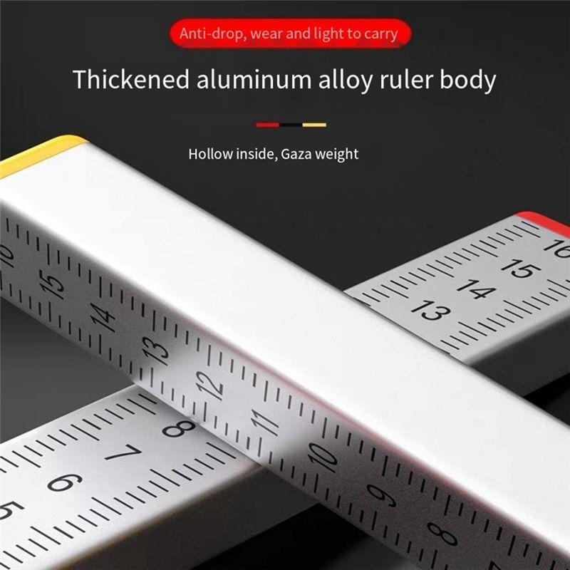 AEE2-2PC Woodworking Equal Height Ruler Positioning Horizontal Elevation Ruler Double-Sided Scale  Tile Special Tool