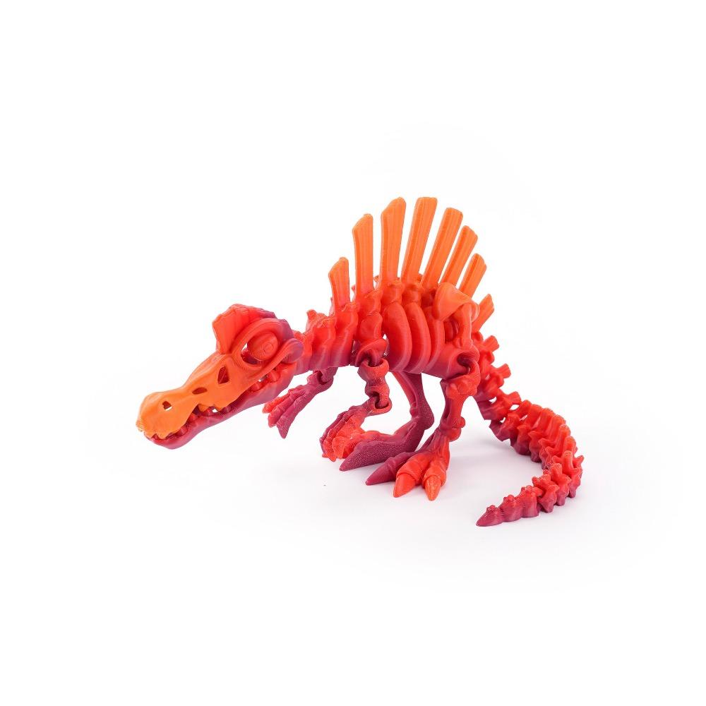 Multi-Color 3D Printed Echinosaurus Dinosaur Mini Size Bone Model Movable Dragons Figurine Movable Joints Desktop Craft