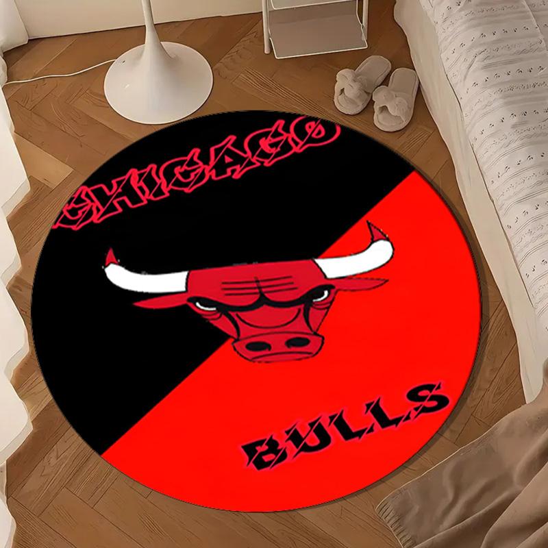 Bull Basketball Artwork Round Rug for Livingroom,Bedroom, Palyroom, Chair Rug, Area Rug, Circle Carpet, Large Size Decor Fan Christmas Gift