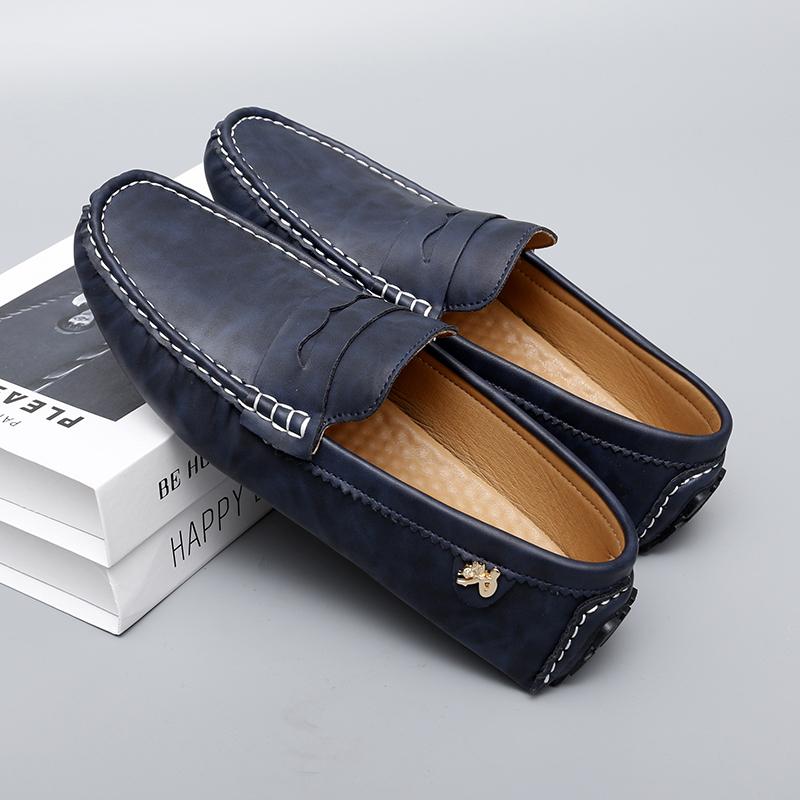 

Men Casual Loafers SlipOn Fashion Flat Brand Men S Handmade Leather Shoes Driving Flats Slip Soft Comfy Moccasins Business Office 44