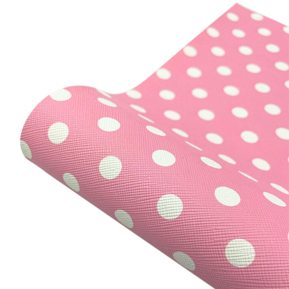 

Polka Dots Candy Colour PVC Vinyl PU Leatherette Sewing Fabric Faux Leather DIY Craft Brooch Bow Earring Making Material Roll A5 20cm x 15cm розовый