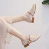 French Mary Jane Single Shoes Women's Summer New Shallow Mouth One Shoe Two Wear Small Heels Low Heel Beanie Shoes