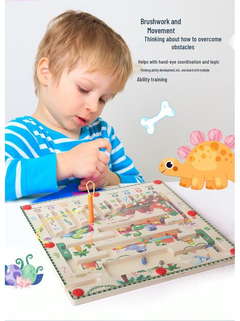 Children's Magnetic Maze Toy: Educational Pen-Control Focus & Color Sorting Game
