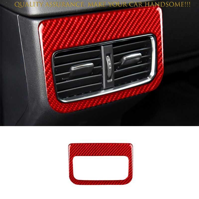 For Mazda CX-5 2017-2024 Red Real Carbon Fiber Rear Air Outlet Vent Cover Trim
