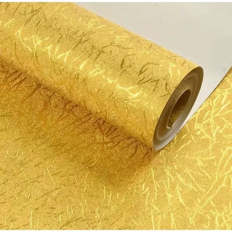 Waterproof Luxury Striped Wallpaper Home Decor Modern Wall Coverings 9.5M Roll Damask Metallic Glitter Gold Foil Wall Paper