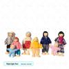 Plaid Handmade Fabric & Wood Grid Doll Figurines – Cute Mini Ornaments for Playhouse Decor