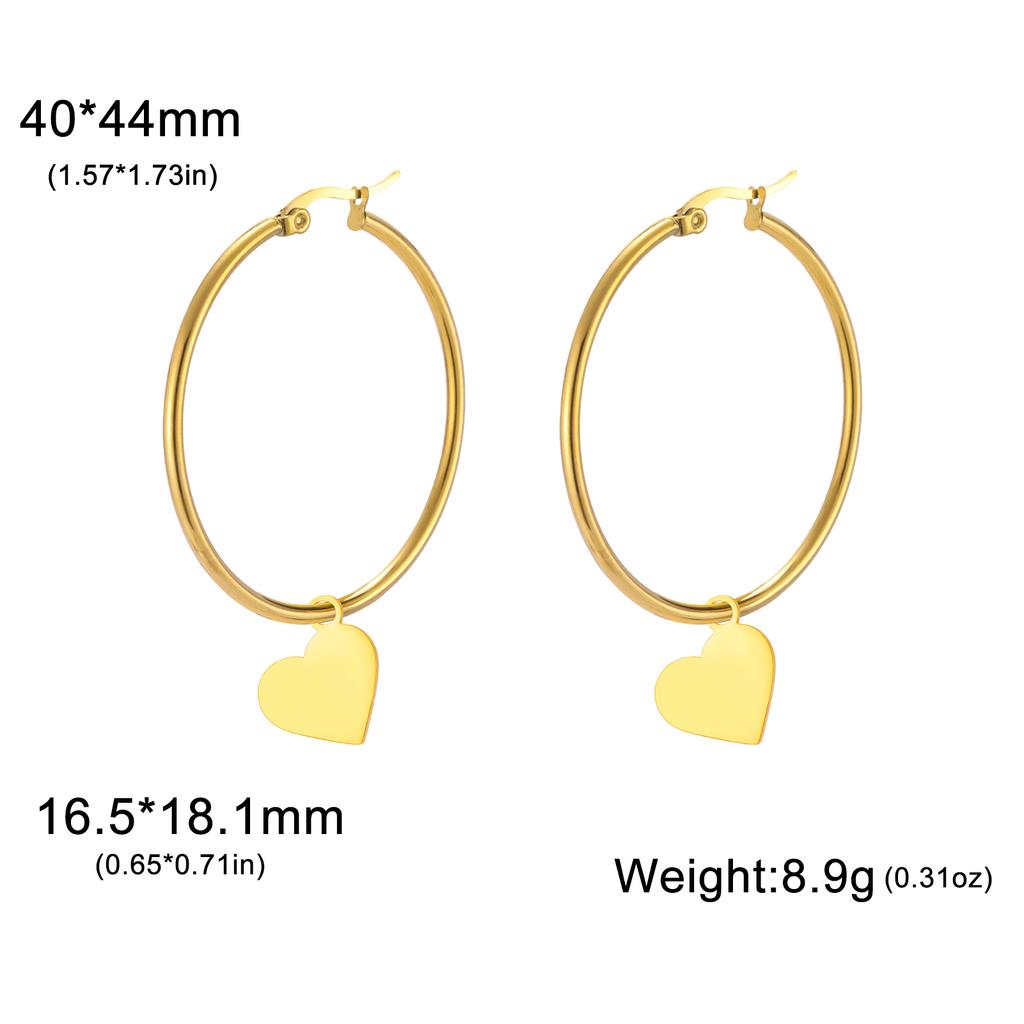 Teamer Trendige Große Creolen Stern Sonne Herz Blume Ahornblatt Edelstahl Ohrringe für Damen Mädchen Street Office Schmuck
