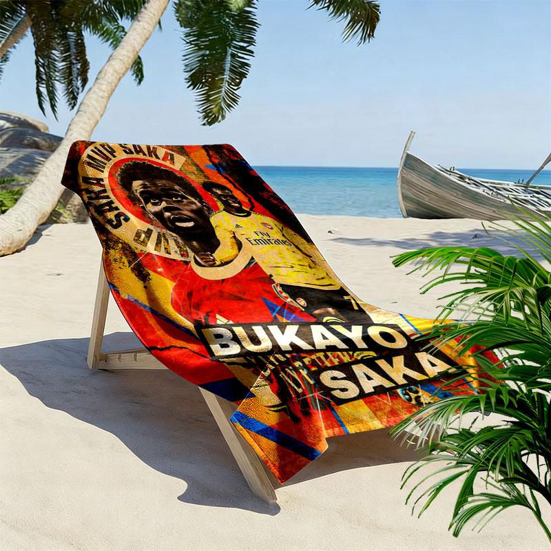 Bukayo Saka Glory Beach Towel, Large Soft Quick Dry Towel for Beach Camping Swimming