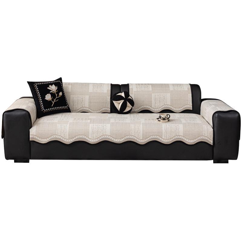 Premium Luxury All Season Sofa Cushion Covers Non Slip Linen Cotton Blend Decorative Sofa Slipcovers Couch Throw Pillows