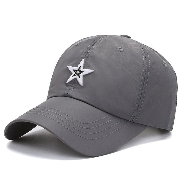 High Quality Customized Breathable Soft Cotton Sporty Hat 3D Star Embroidery Puff Printing Logo Adjustable Baseball Cap