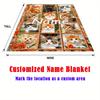 Custom 9 Grid Kittens Fleece Blanket Personalized Name Cute Cats Print Throw Soft Cozy All Season Bedding Gift For Cat Lovers