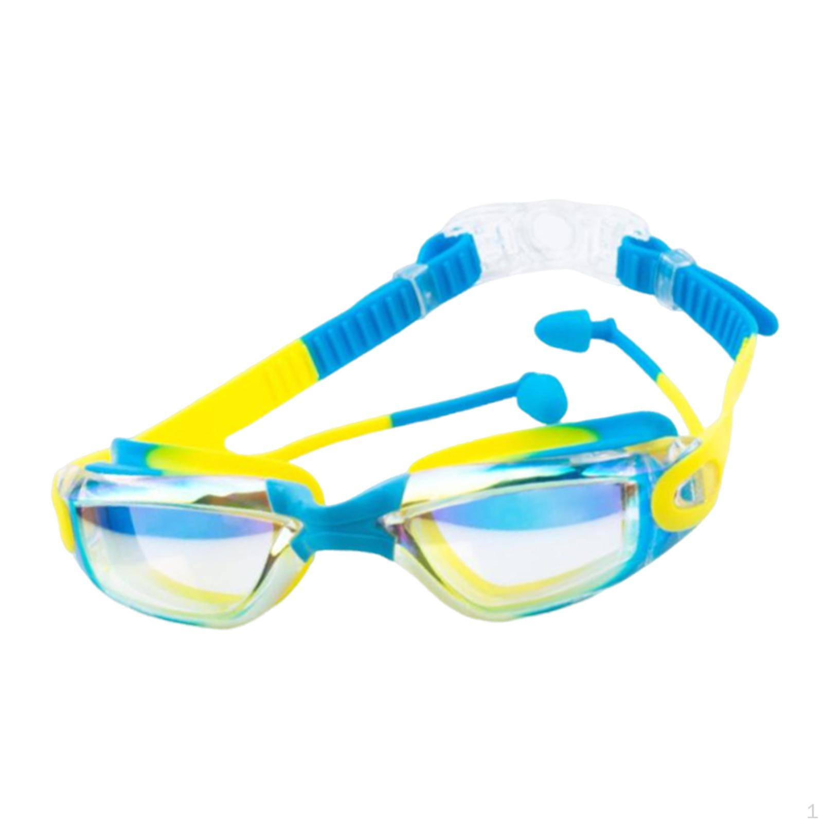 

Очки для плавания для водных видов спорта с защитой от протекания и четким обзором Yellow Blue