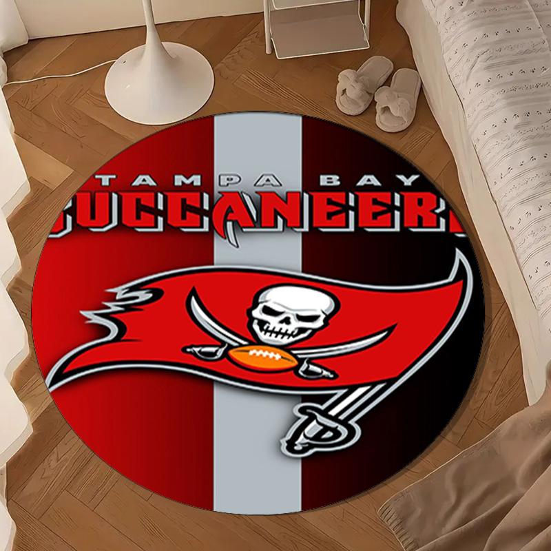 Tampa Bay Buccaneers Logo Round Mat, Anti-slip Circle Carpet Chair Rug For livingroom,Bedroom, Doormat Home Decor Gift Christmas Gifts