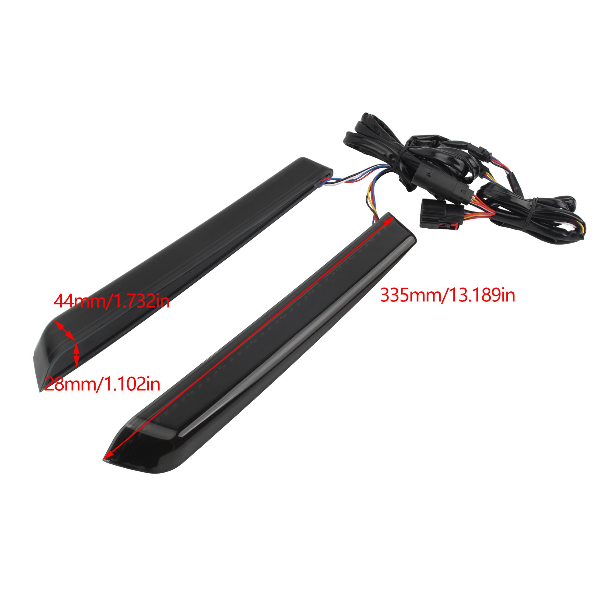 

Motorcycle Rear Saddlebag Extended LED Turn Signal Brake Run Light For Harley Davidson Touring Road Glide 2014- Now Accessories чёрный