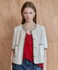 Maxza Tape Line Lace Short Sleeve Crop Jacket