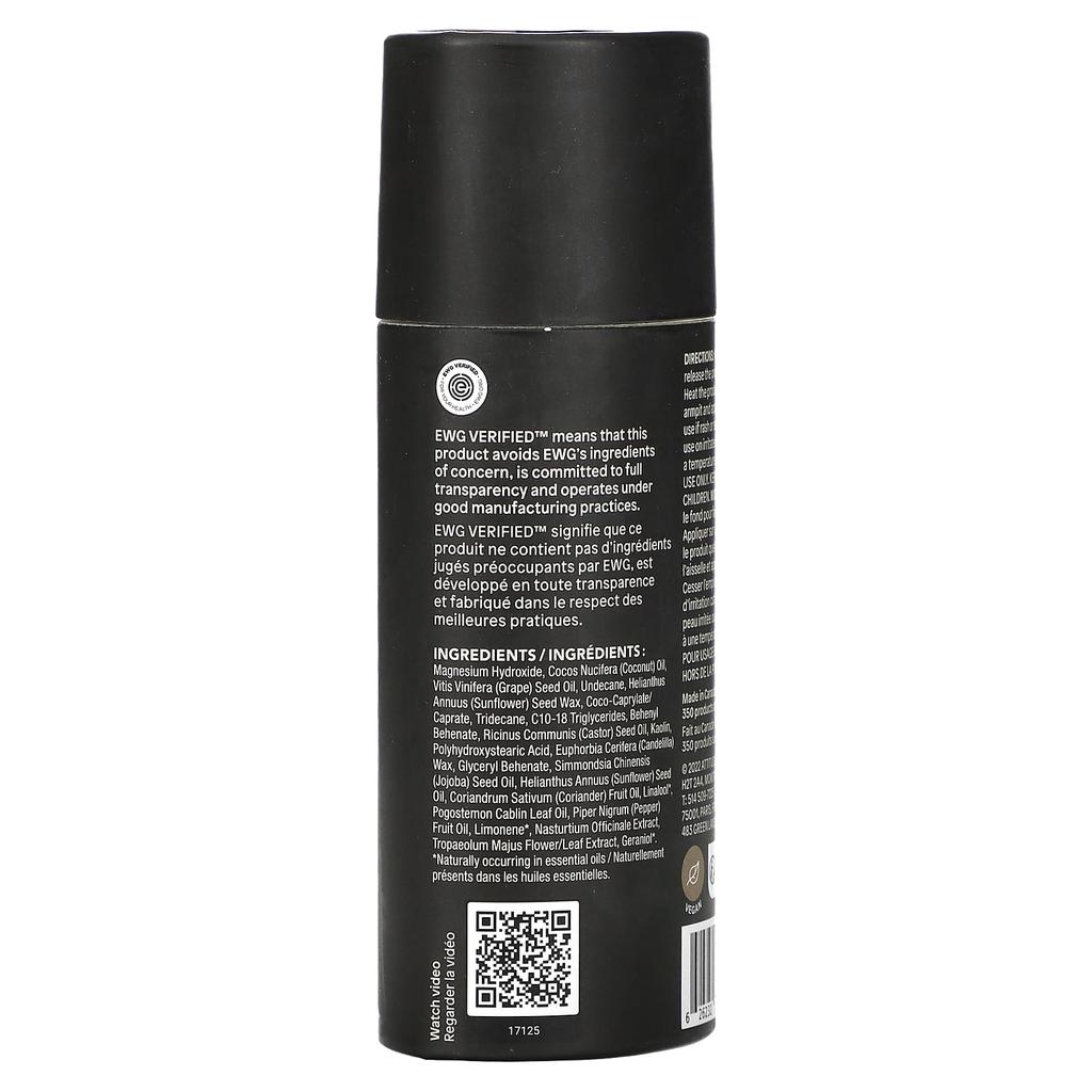 ATTITUDE, Leaves Bar Deodorant, Patchouli & Black Pepper, 85g (3oz)