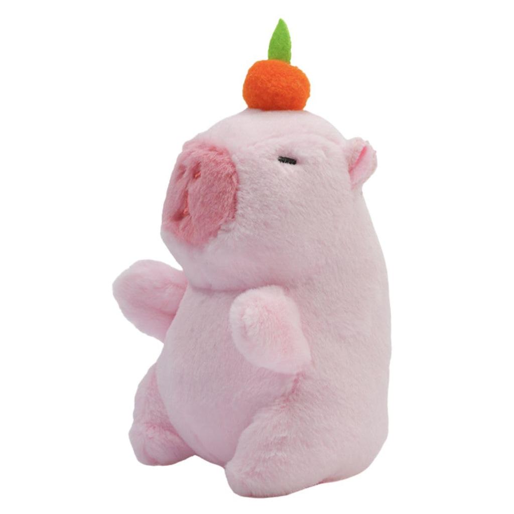 Clearstone Capybara Plush Keychain, Chavimaru and Mikan, with Music, 13cm, Pink