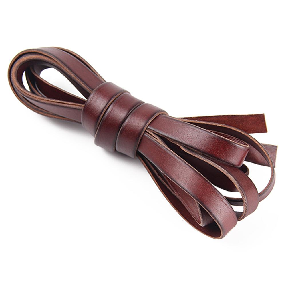2meter Coffee Cow Leather Strap Findings Vintage Cowhide Rope Flat Leather Cord String Rope DIY Necklace Bracelet Making